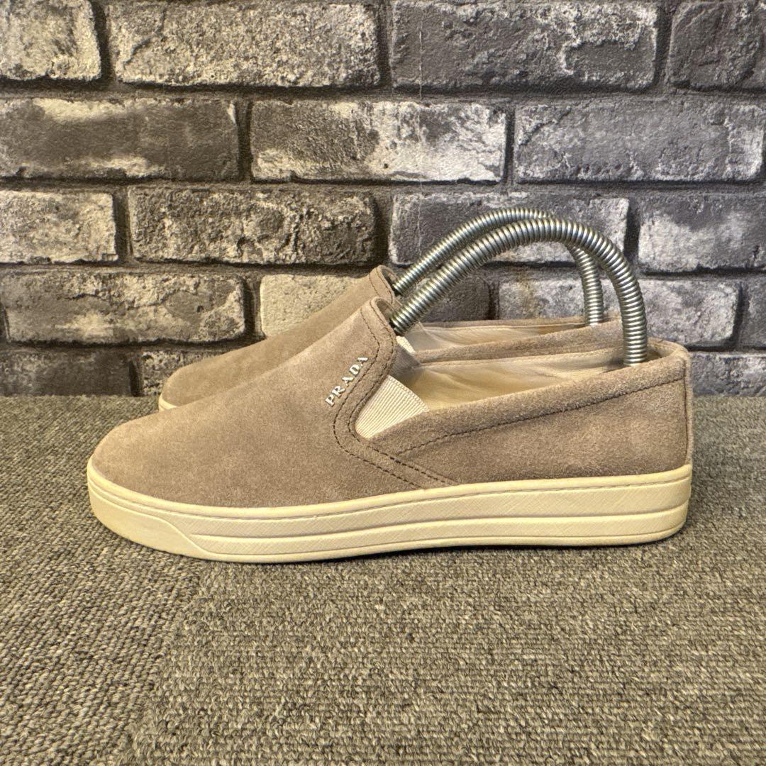 プラダ スリッポン スニーカー レディース グレー 36