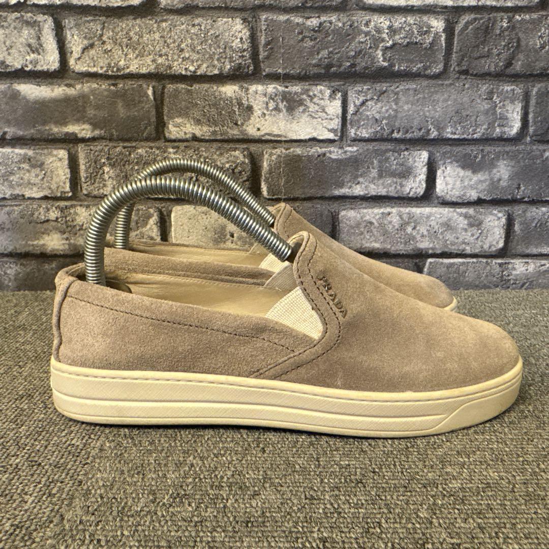 プラダ スリッポン スニーカー レディース グレー 36