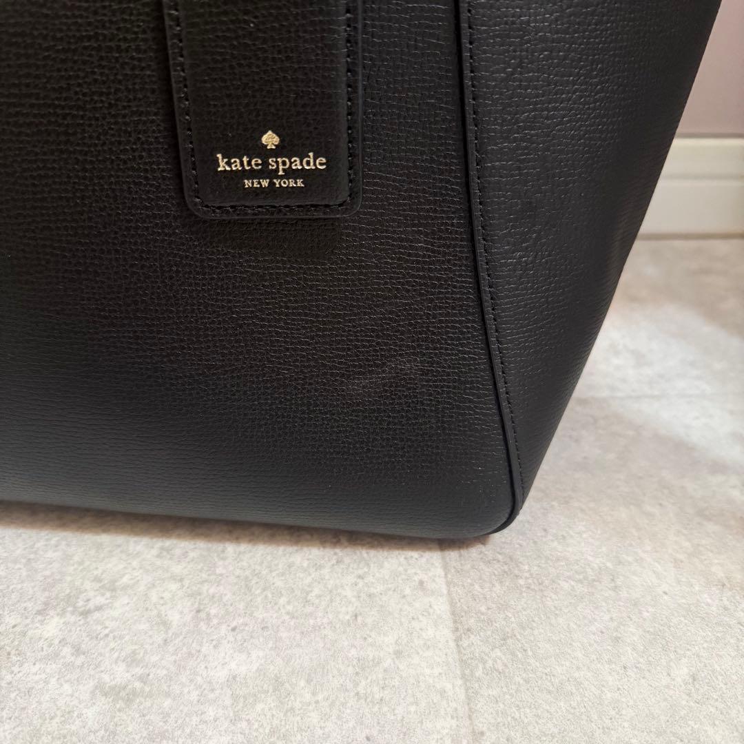kate spade 黒 レザートートバッグ