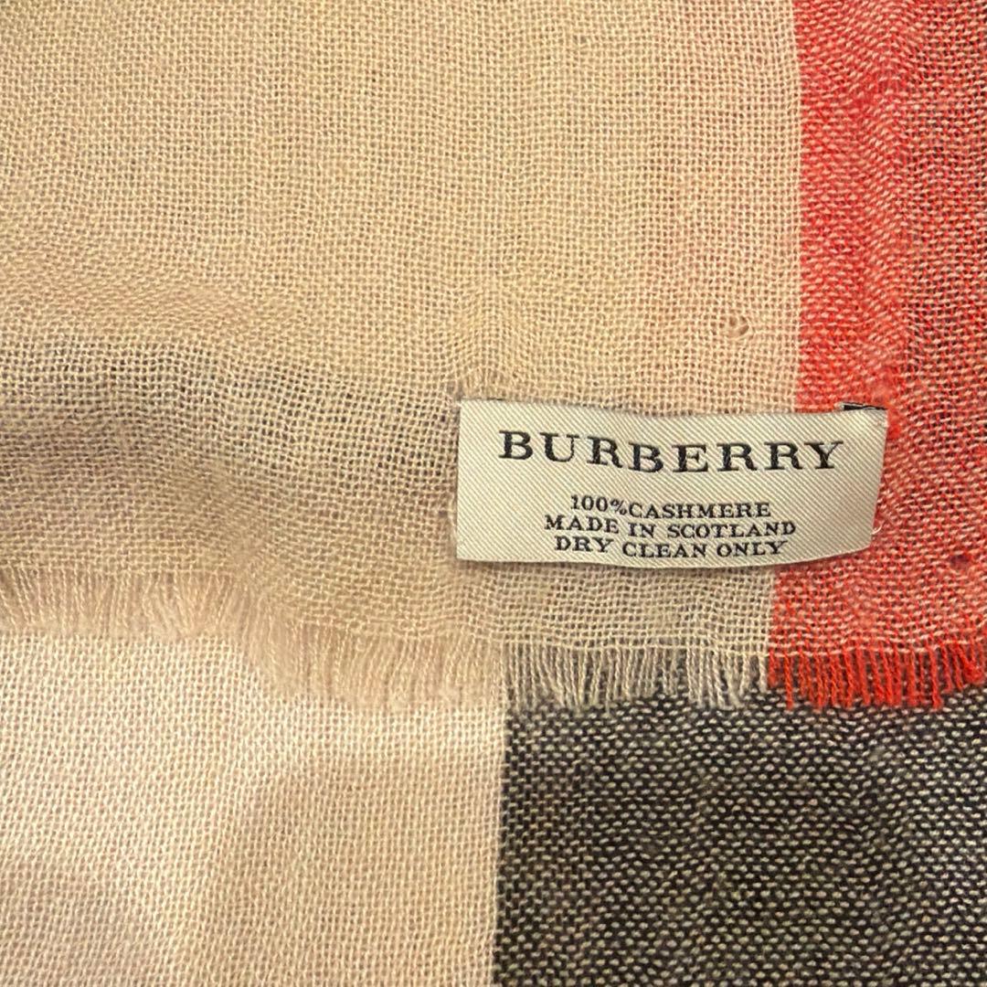 バーバリー ロンドン メガチェック 大判 ストール マフラー　100%カシミヤ