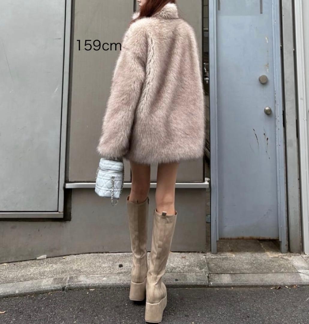 NICE CLAUP ミドルフェイクファーコート