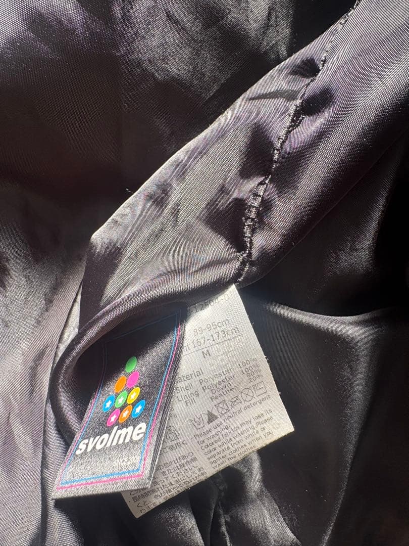 美品　svolme 　スボルメ　ダウン　ベンチコート　黒 ドット柄　M