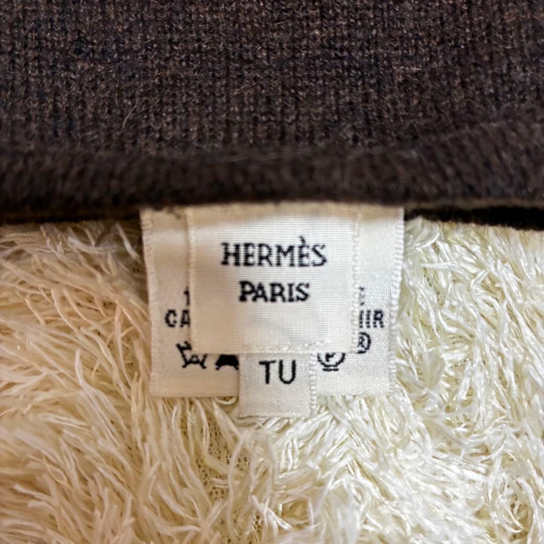 ★美品★エルメス ロンググローブ 手袋 ブラウン カシミヤ100