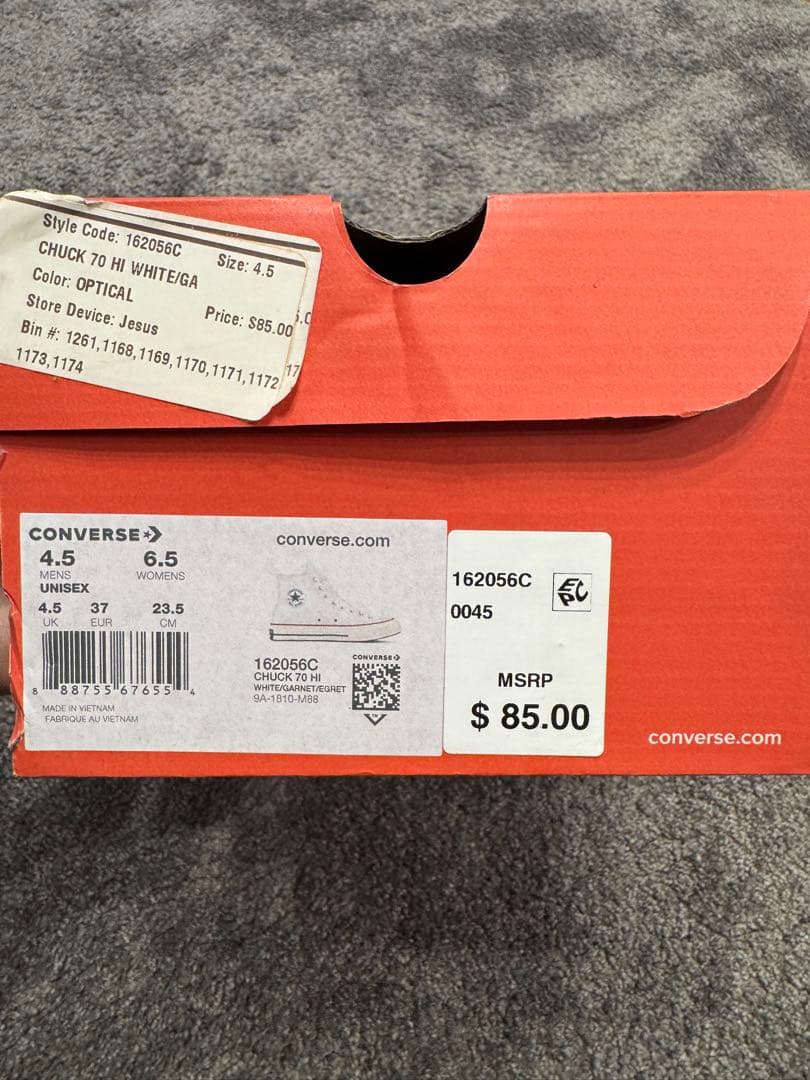 【未使用】コンバース　チャックテイラー　ホワイト　37
