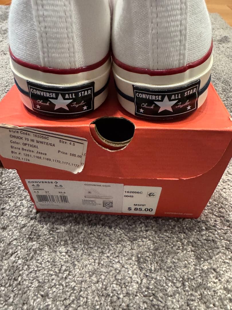 【未使用】コンバース　チャックテイラー　ホワイト　37