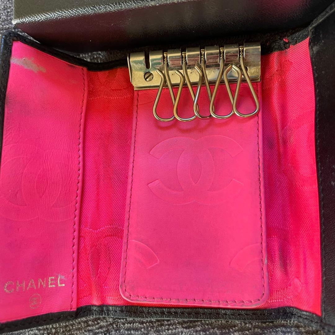 週末限定割★CHANEL カンボンライン キーケース ブラック