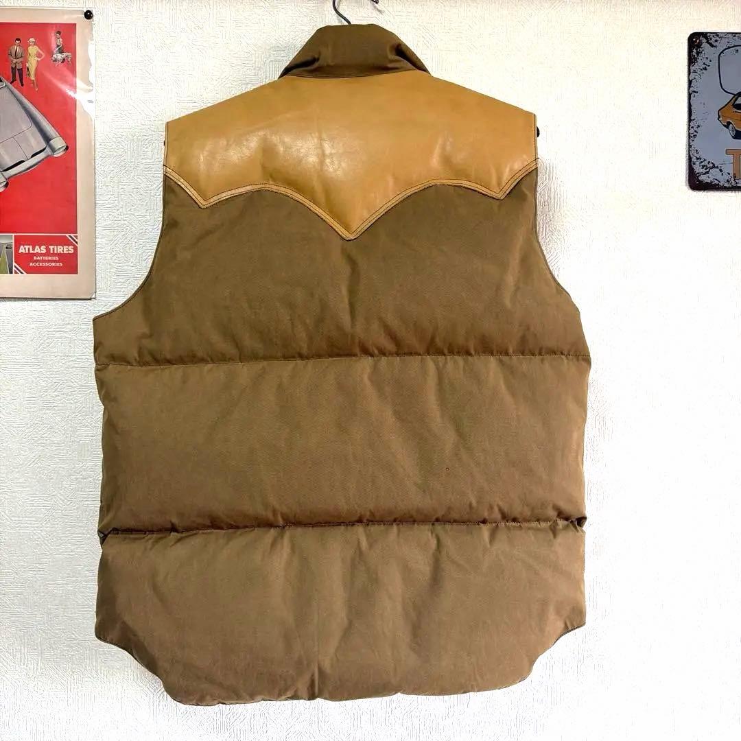 極美品　ロッキーマウンテン　ダウンベスト　オリーブ　ベージュ　コーデュロイ　42