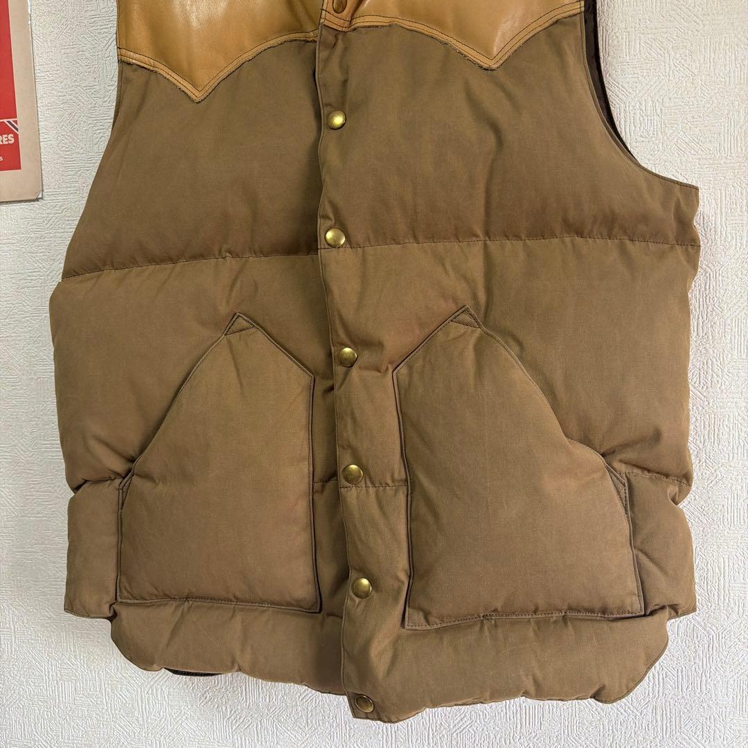 極美品　ロッキーマウンテン　ダウンベスト　オリーブ　ベージュ　コーデュロイ　42
