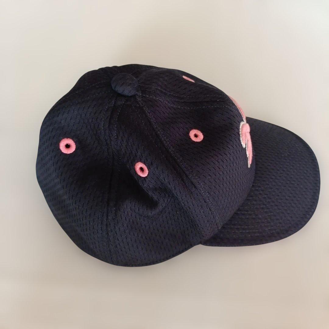 日大藤沢 野球 キャップ ネイビー メッシュキャップ ピンクNロゴ