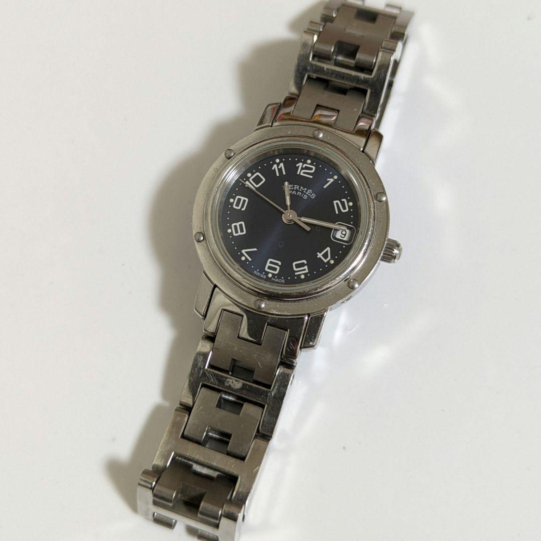 エルメス HERMES クリッパー ネイビー 腕時計