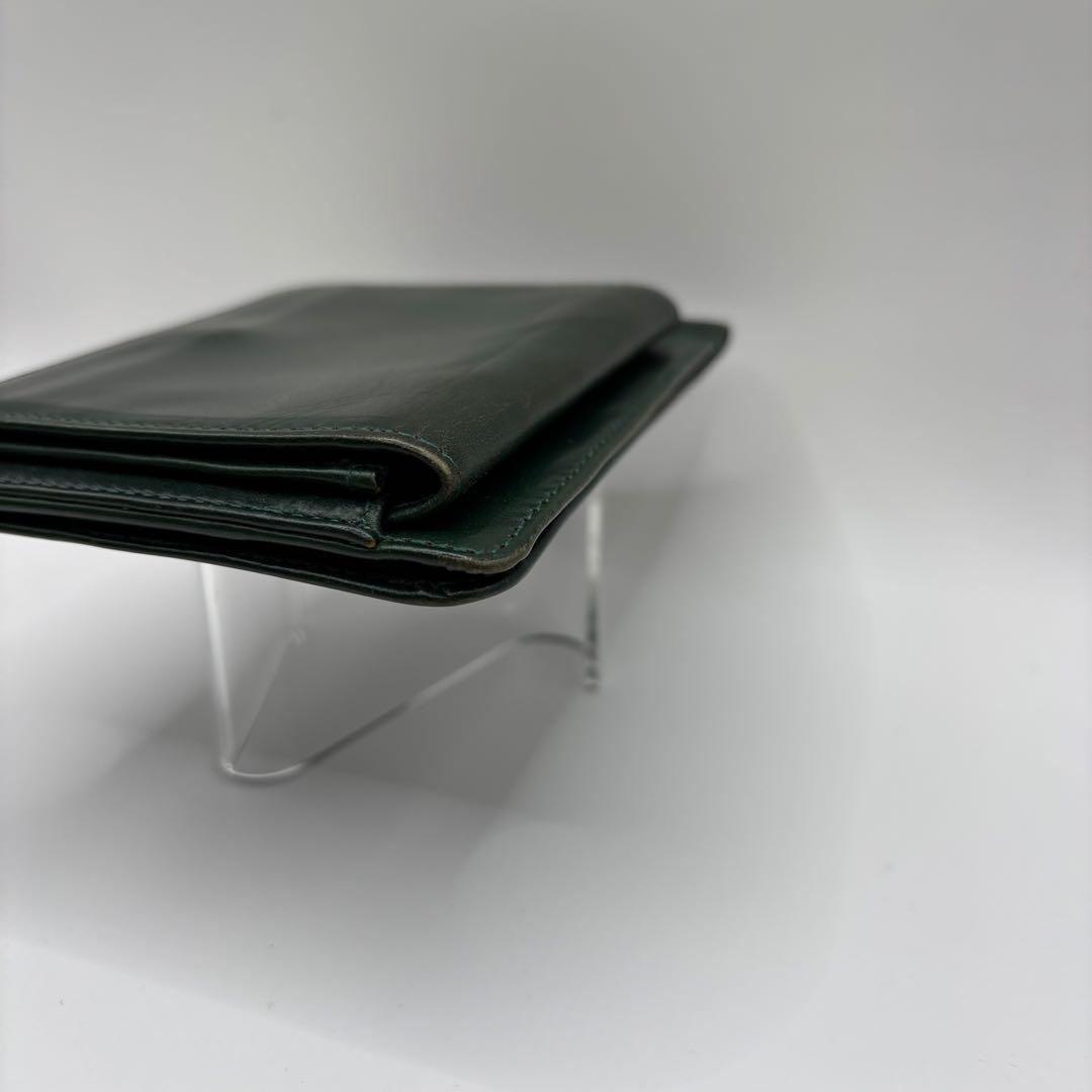 GLEN 二つ折り財布　マネークリップ　グリーン　レザー　財布　革