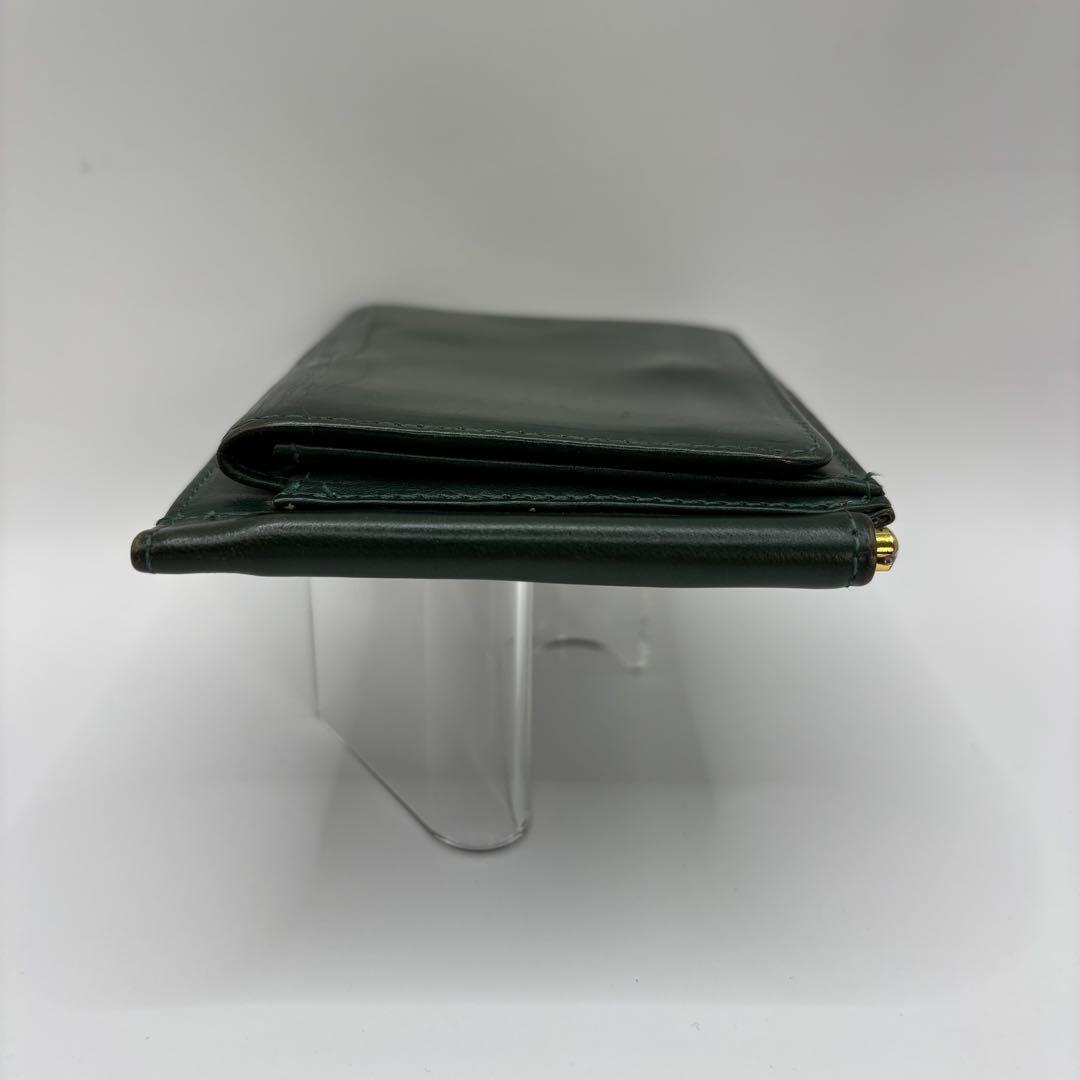 GLEN 二つ折り財布　マネークリップ　グリーン　レザー　財布　革