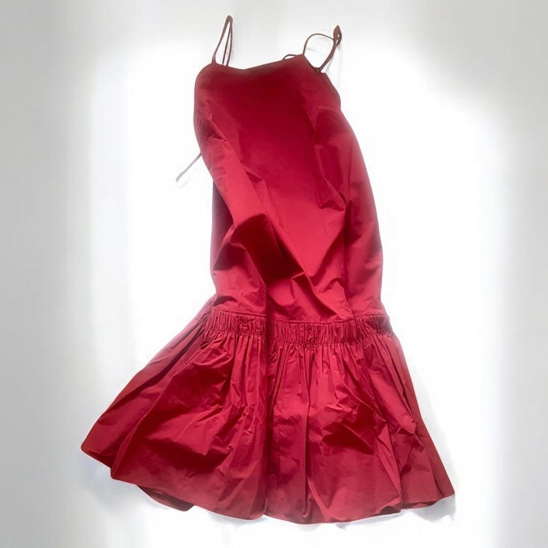 最終✨美品【ANDREA&CO】チュールレイヤードボリュームキャミワンピース 赤