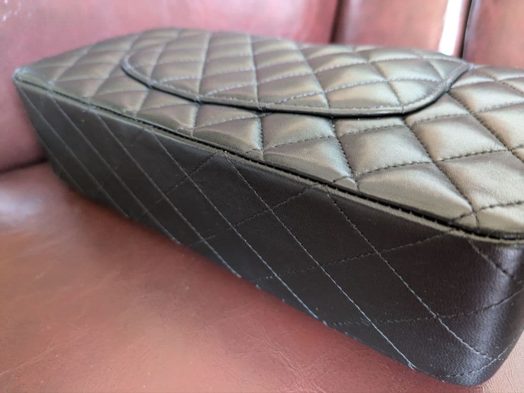 CHANEL マトラッセ25 　ダブルフラップ　ラムスキン 黒