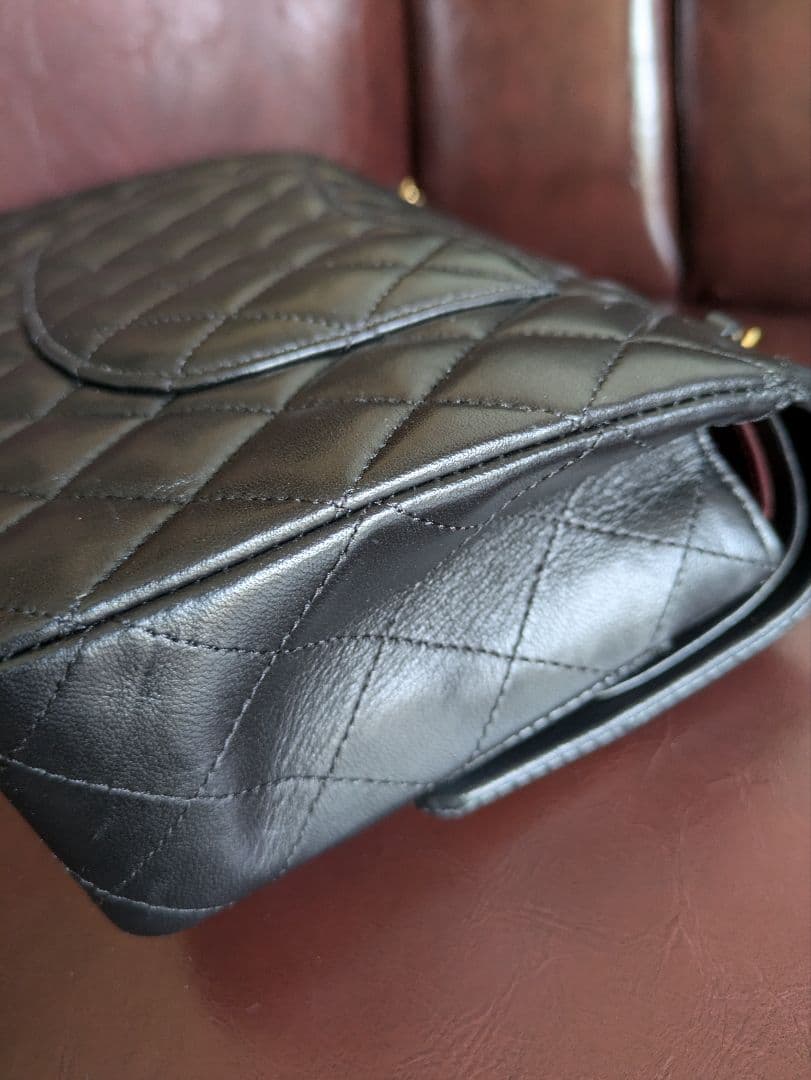 CHANEL マトラッセ25 　ダブルフラップ　ラムスキン 黒