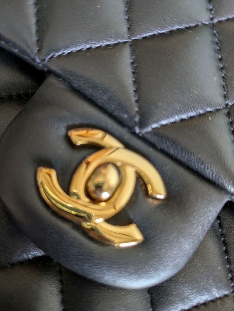 CHANEL マトラッセ25 　ダブルフラップ　ラムスキン 黒