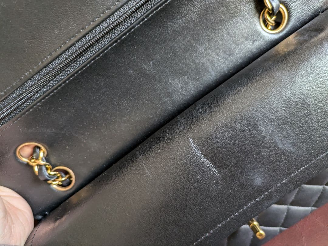 CHANEL マトラッセ25 　ダブルフラップ　ラムスキン 黒