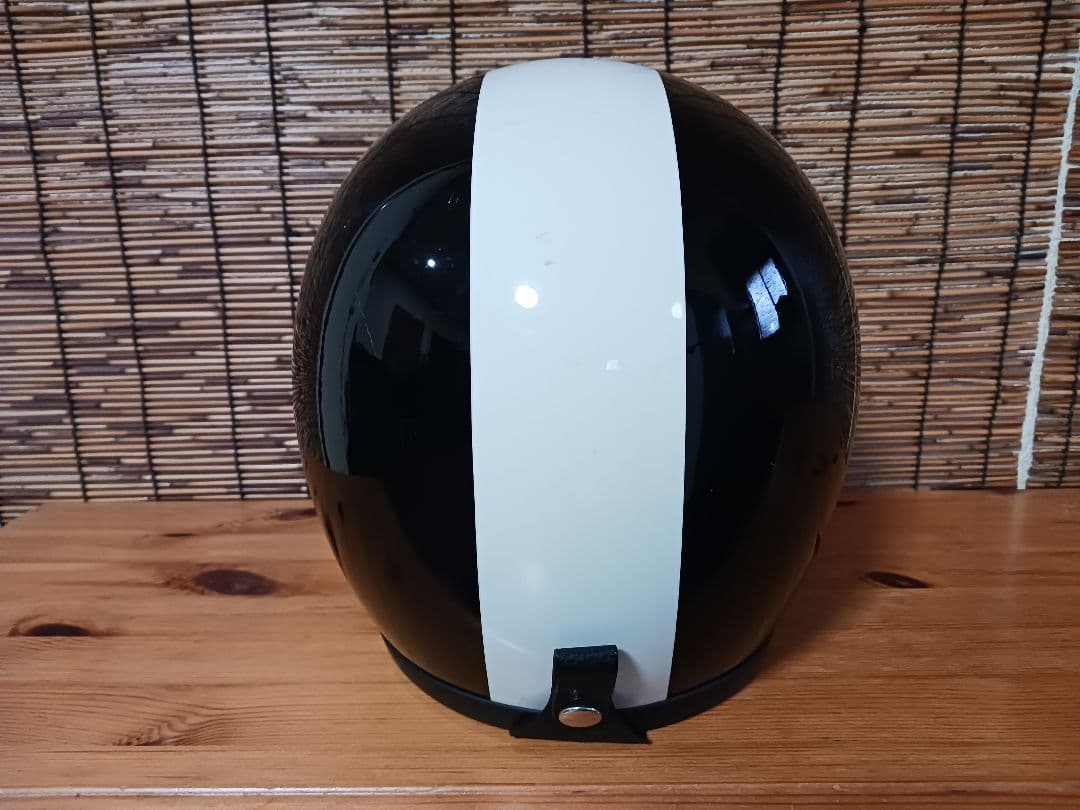 BUCO　ジェットヘルメット　ブラック/ホワイトストライプ