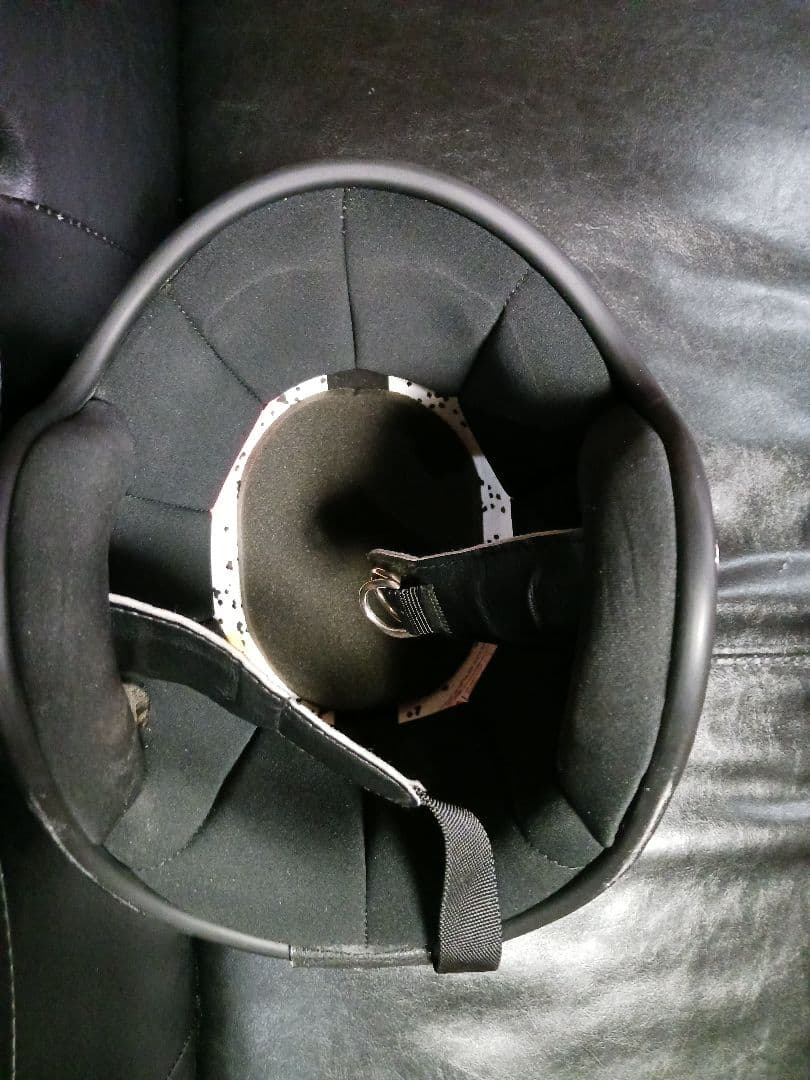 BUCO　ジェットヘルメット　ブラック/ホワイトストライプ