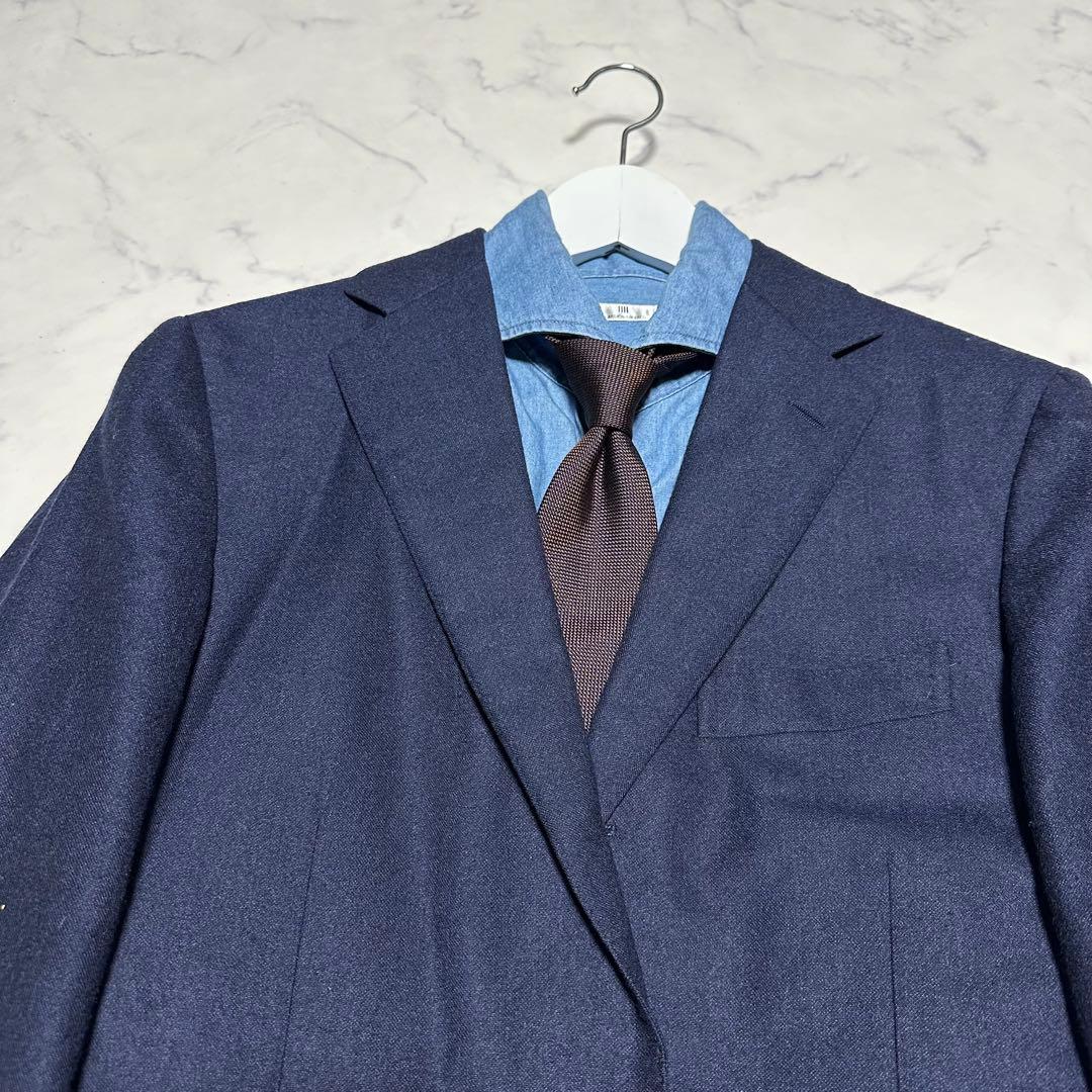 未使用級美品　ビームスエフ　BEAMS F ネイビースーツ　サキソニー　50
