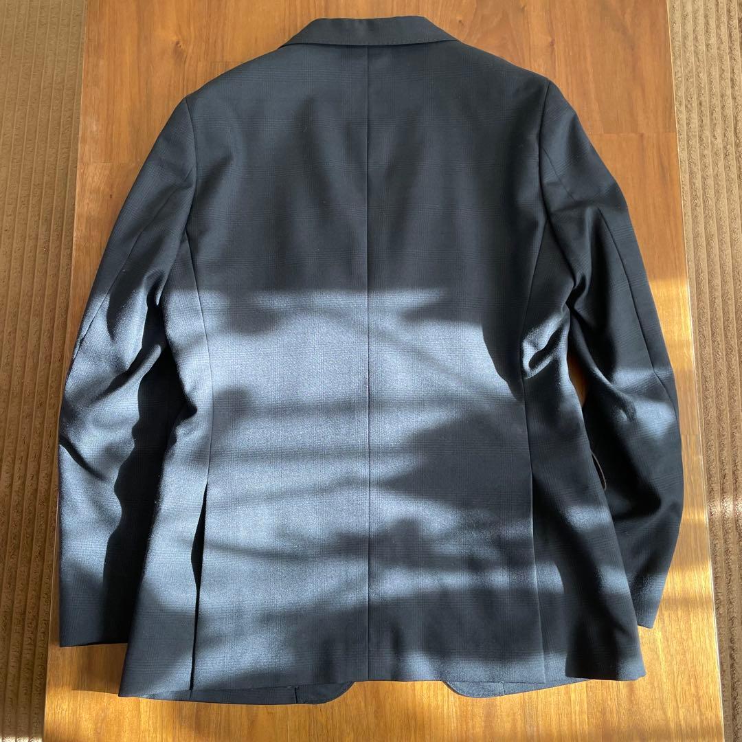 ほぼ新品 SUIT SELECT 薄チェック柄 ダークグレー スーツ