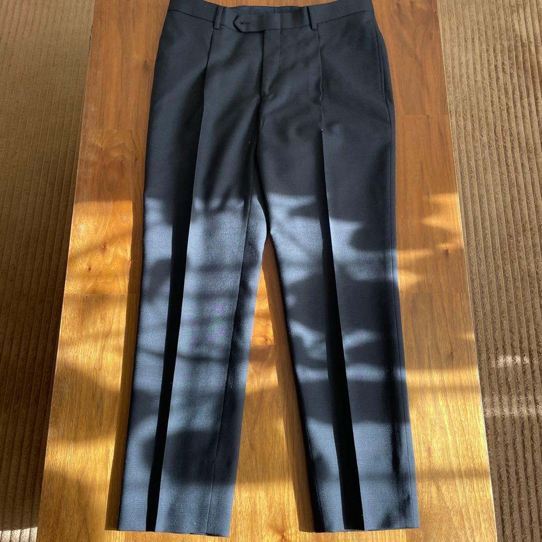 ほぼ新品 SUIT SELECT 薄チェック柄 ダークグレー スーツ