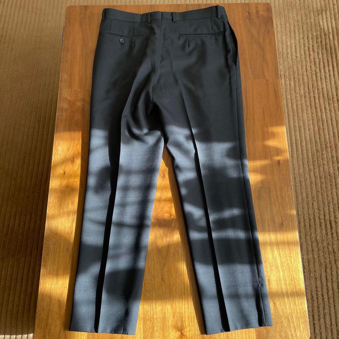 ほぼ新品 SUIT SELECT 薄チェック柄 ダークグレー スーツ