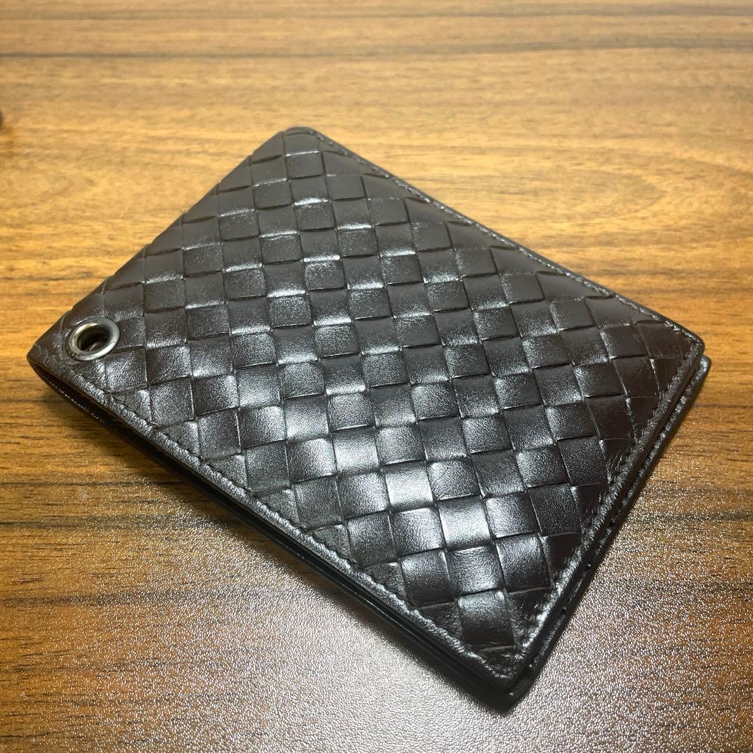 ボッテガヴェネタ　チェーンウォレット　折り財布 ダークブラウン