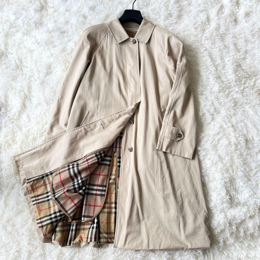 バーバリー　ステンカラーコート　ベージュ　ライナー付き　ノバチェック