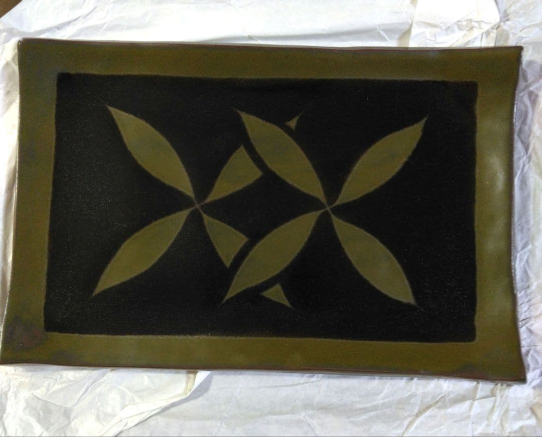 苗代川焼 薩摩焼 荒木幹二郎造 長方皿