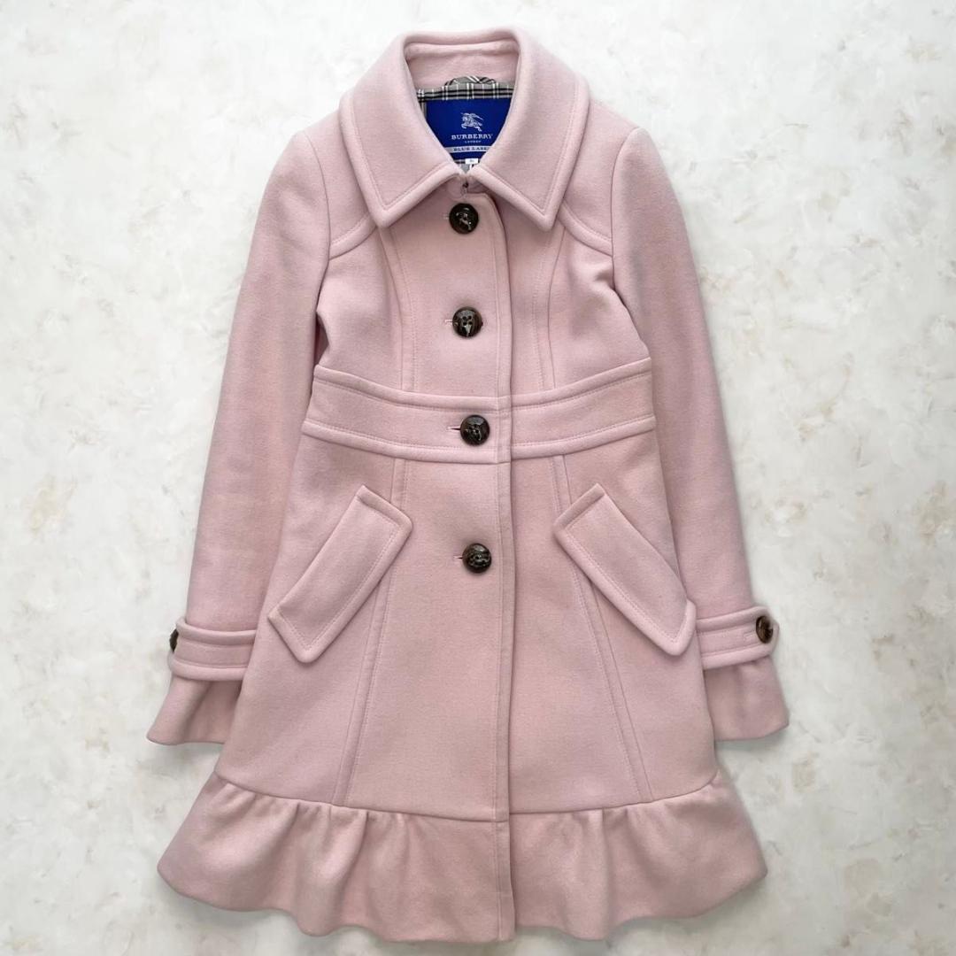 BURBERRY BLUE LABEL ロングコート ピンク　S アンゴラ混