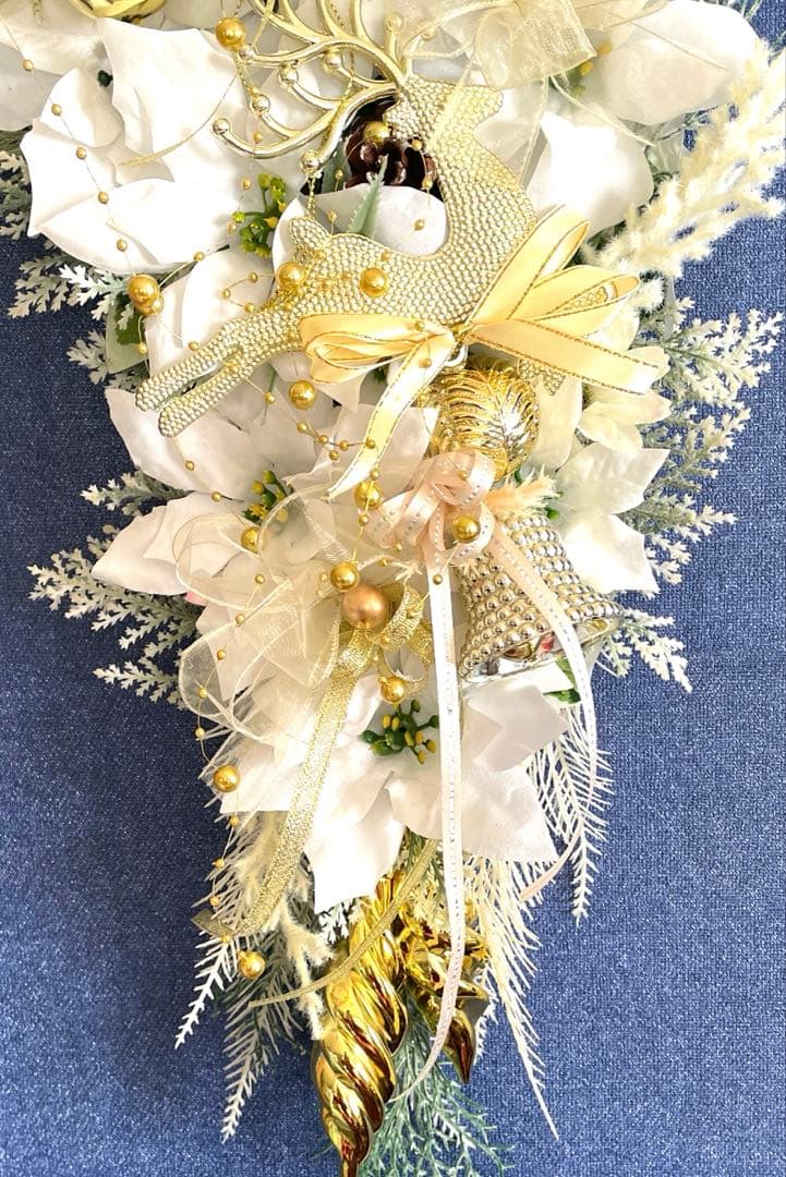 ホワイトゴールドクリスマススワッグ❣️あずき❣️２つセット❣️