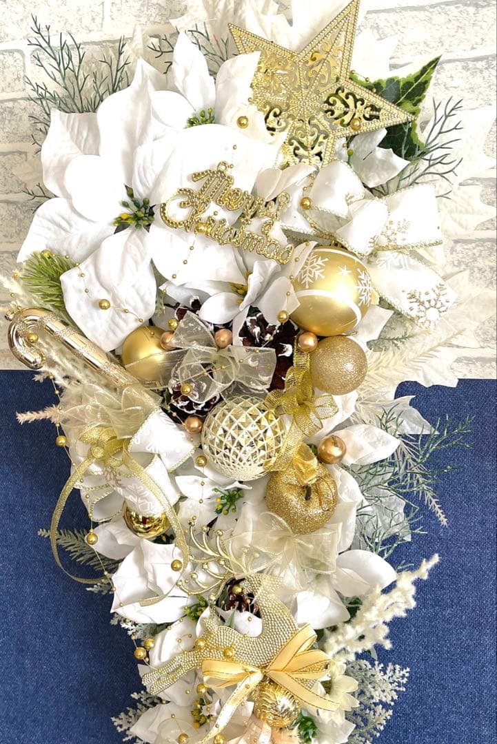 ホワイトゴールドクリスマススワッグ❣️あずき❣️２つセット❣️