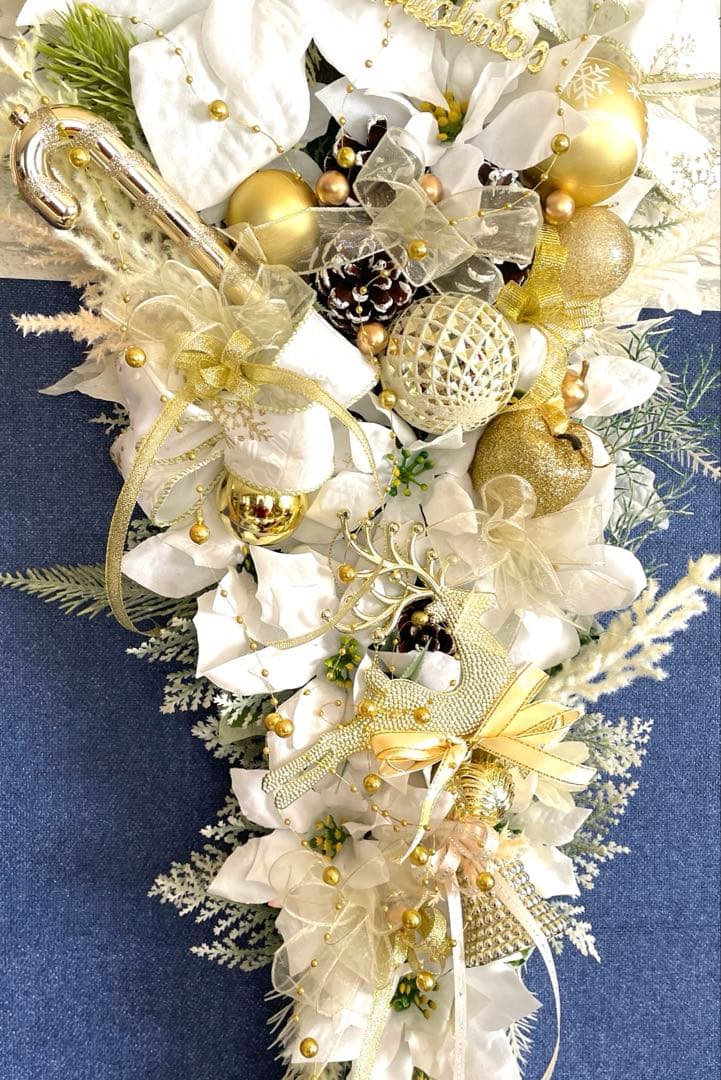 ホワイトゴールドクリスマススワッグ❣️あずき❣️２つセット❣️