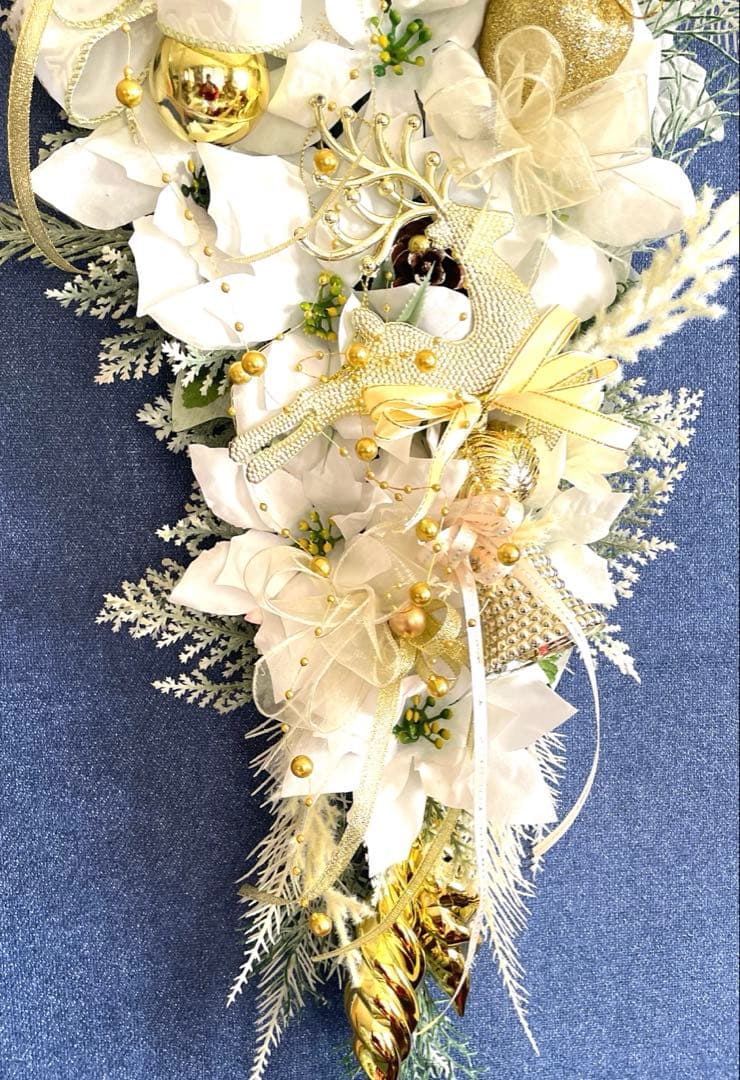 ホワイトゴールドクリスマススワッグ❣️あずき❣️２つセット❣️