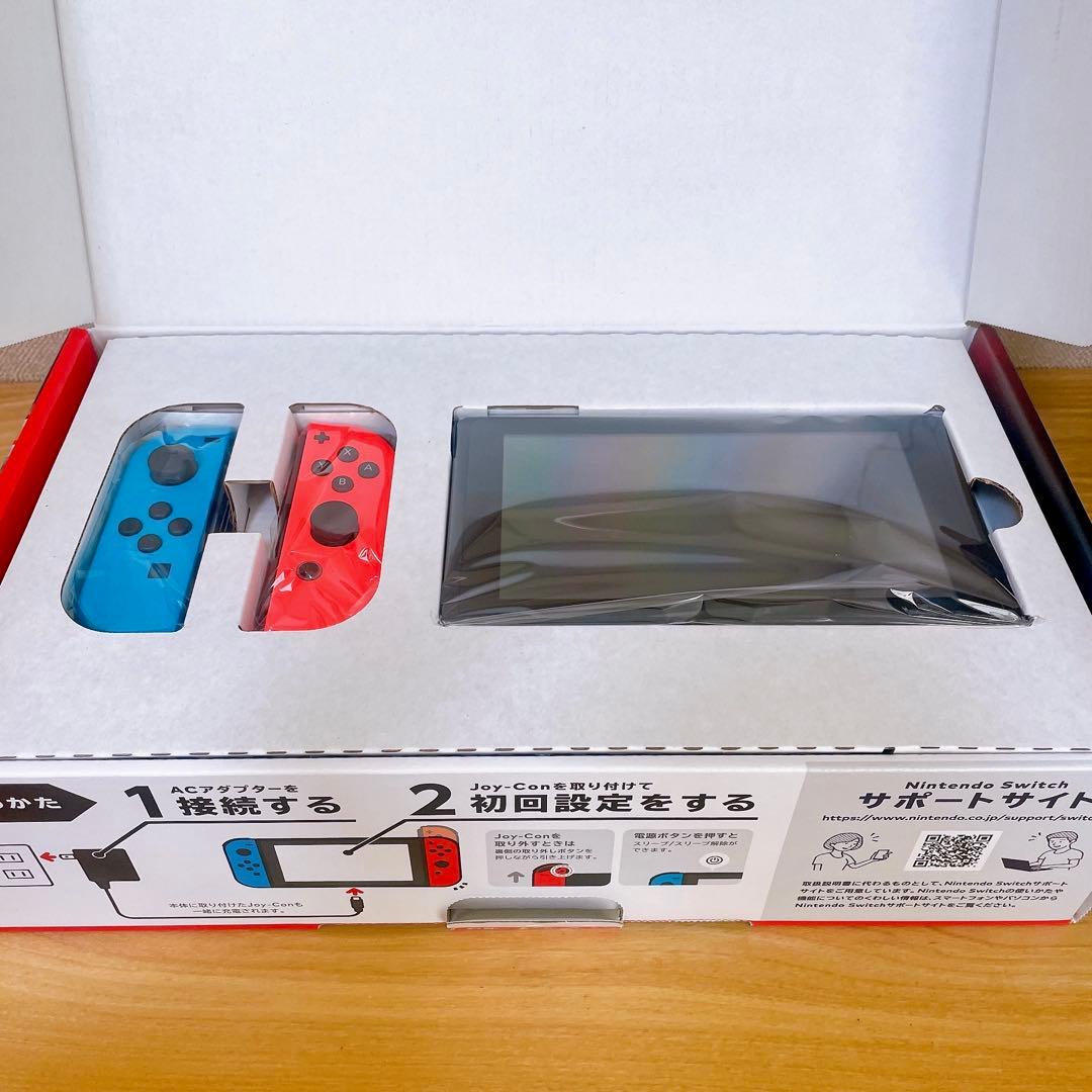 【未使用に近い】 バッテリー強化版 Switch本体 ネオンレッド ネオンブルー