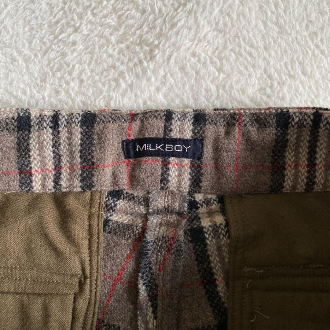 90s MILKBOY ミルクボーイ　ボンテージパンツ　コーデュロイ　チェック