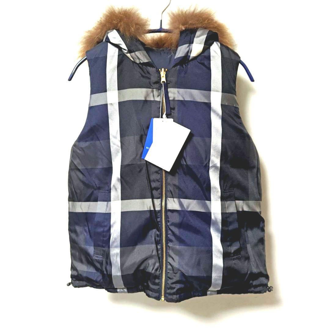 新品 ブルーレーベルクレストブリッジ リバーシブルダウンベスト 40 ネイビー