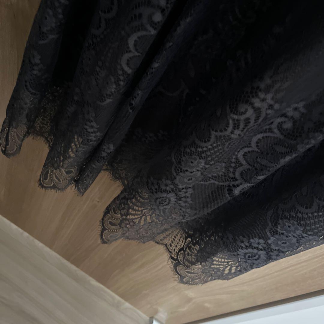 【DorryDoll】美品 パネル柄総レースドレス ダークカーキ M