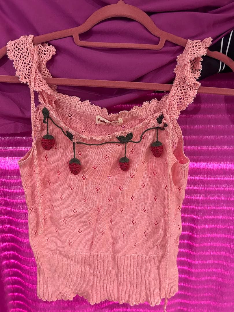 Emily Temple Cute いちご ピンク ビスチェ