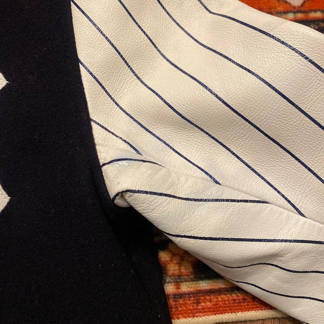 名作　MADHETIC スタジャン ネイビー/ホワイト Lサイズ