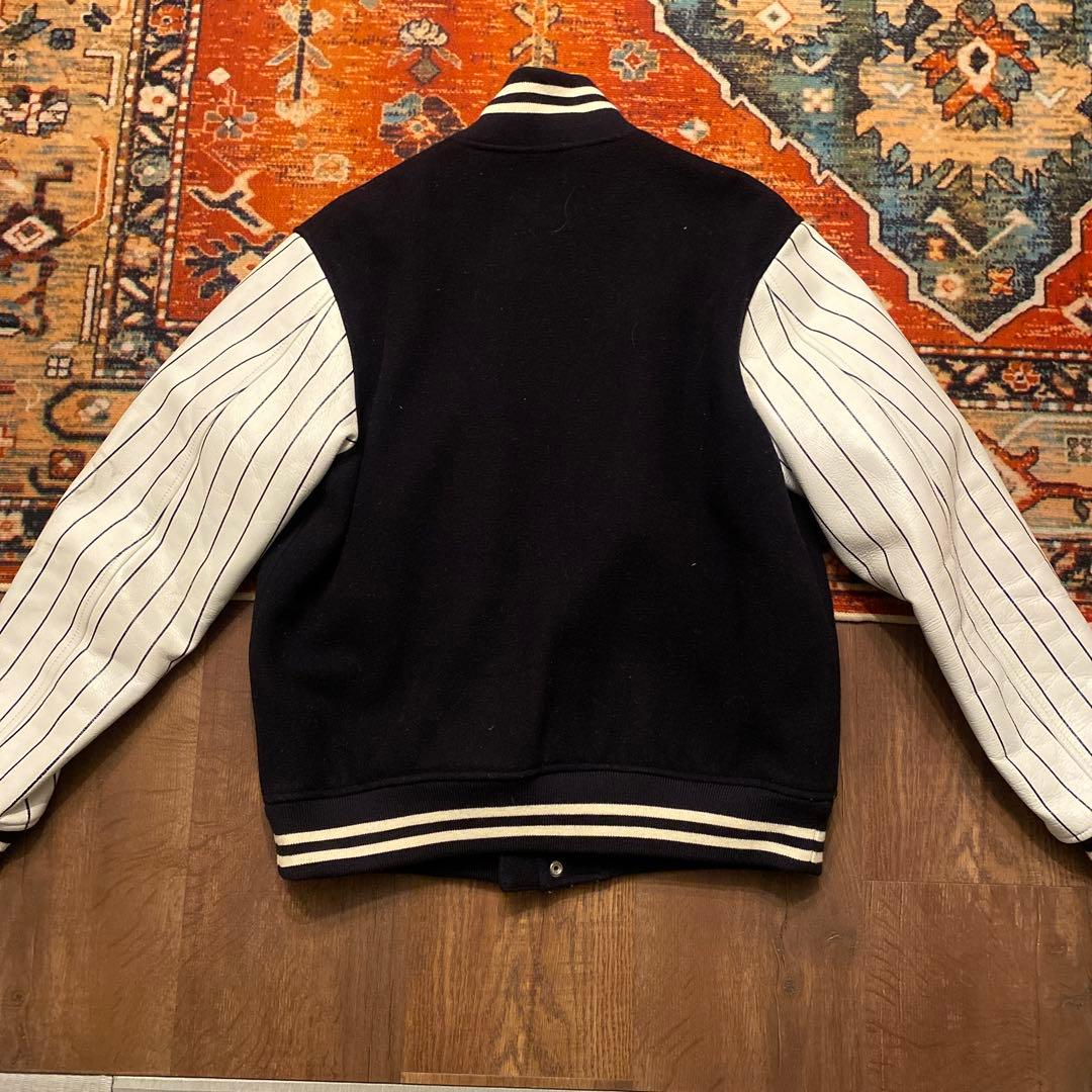 名作　MADHETIC スタジャン ネイビー/ホワイト Lサイズ