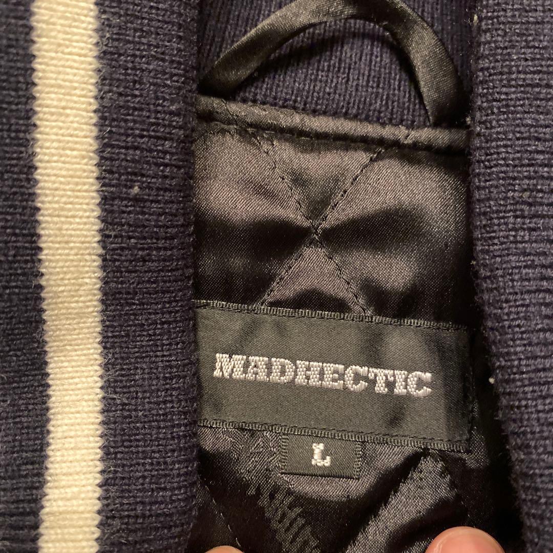 名作　MADHETIC スタジャン ネイビー/ホワイト Lサイズ