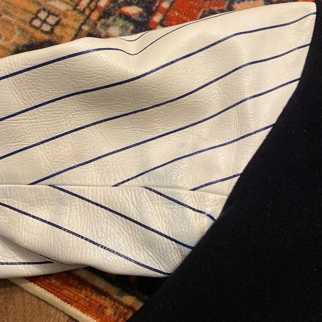 名作　MADHETIC スタジャン ネイビー/ホワイト Lサイズ