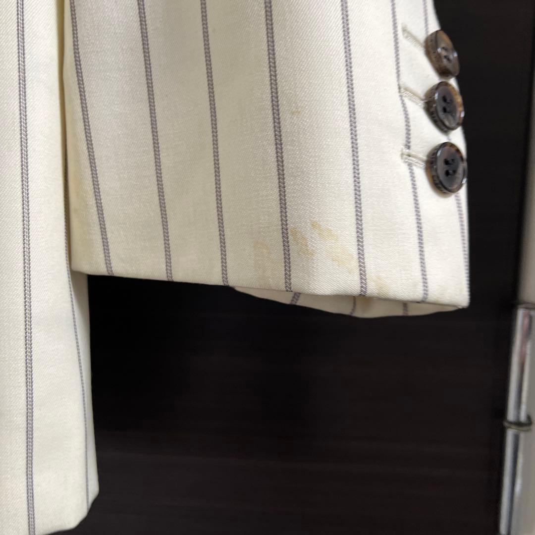 LITTLEBIG テーラードジャケット/2/ウール/ホワイト/ストライプ