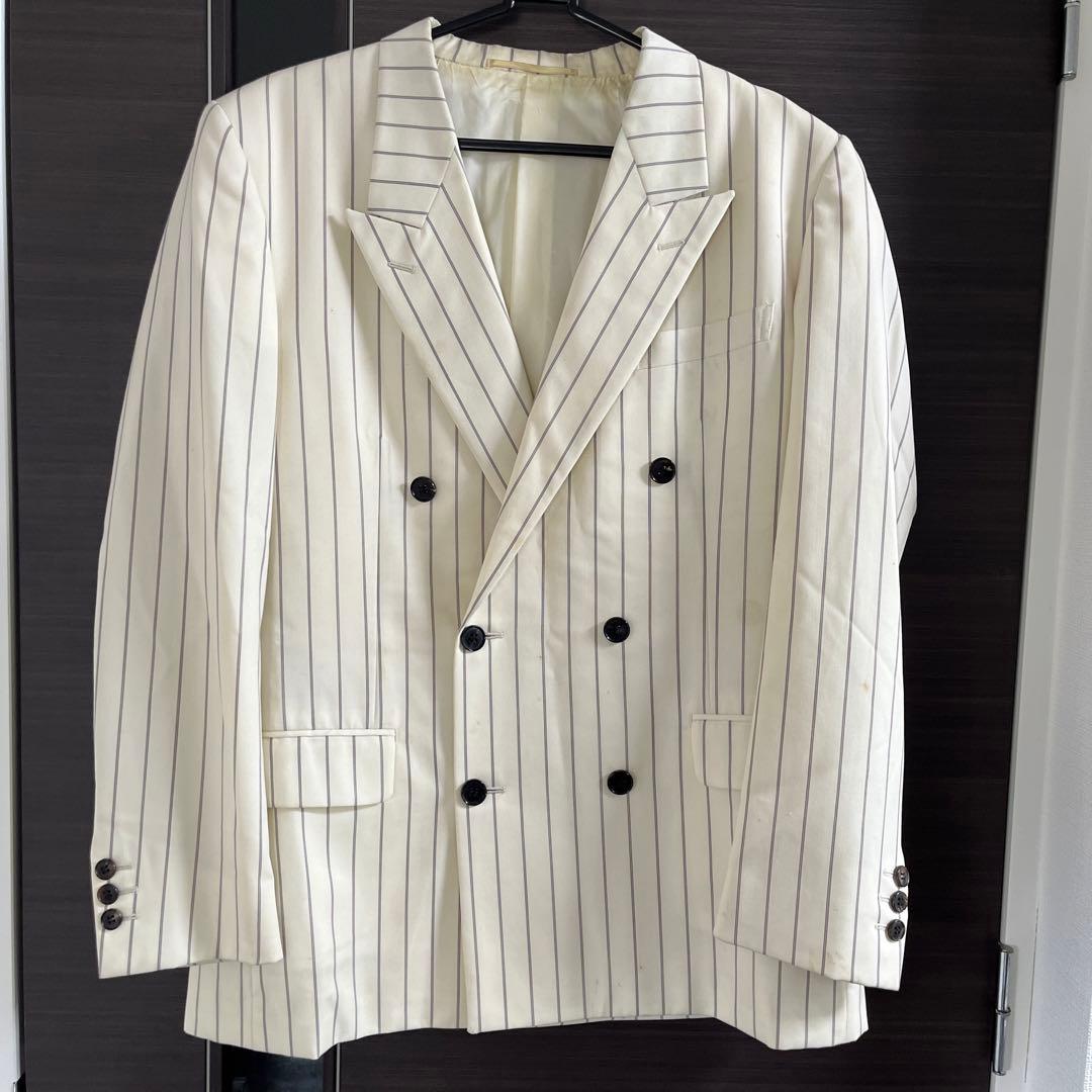 LITTLEBIG テーラードジャケット/2/ウール/ホワイト/ストライプ