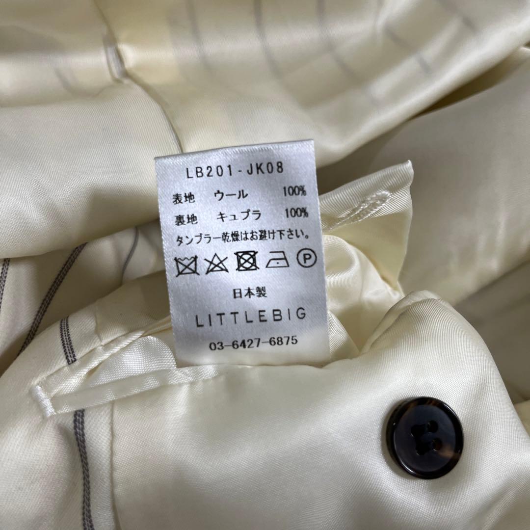 LITTLEBIG テーラードジャケット/2/ウール/ホワイト/ストライプ
