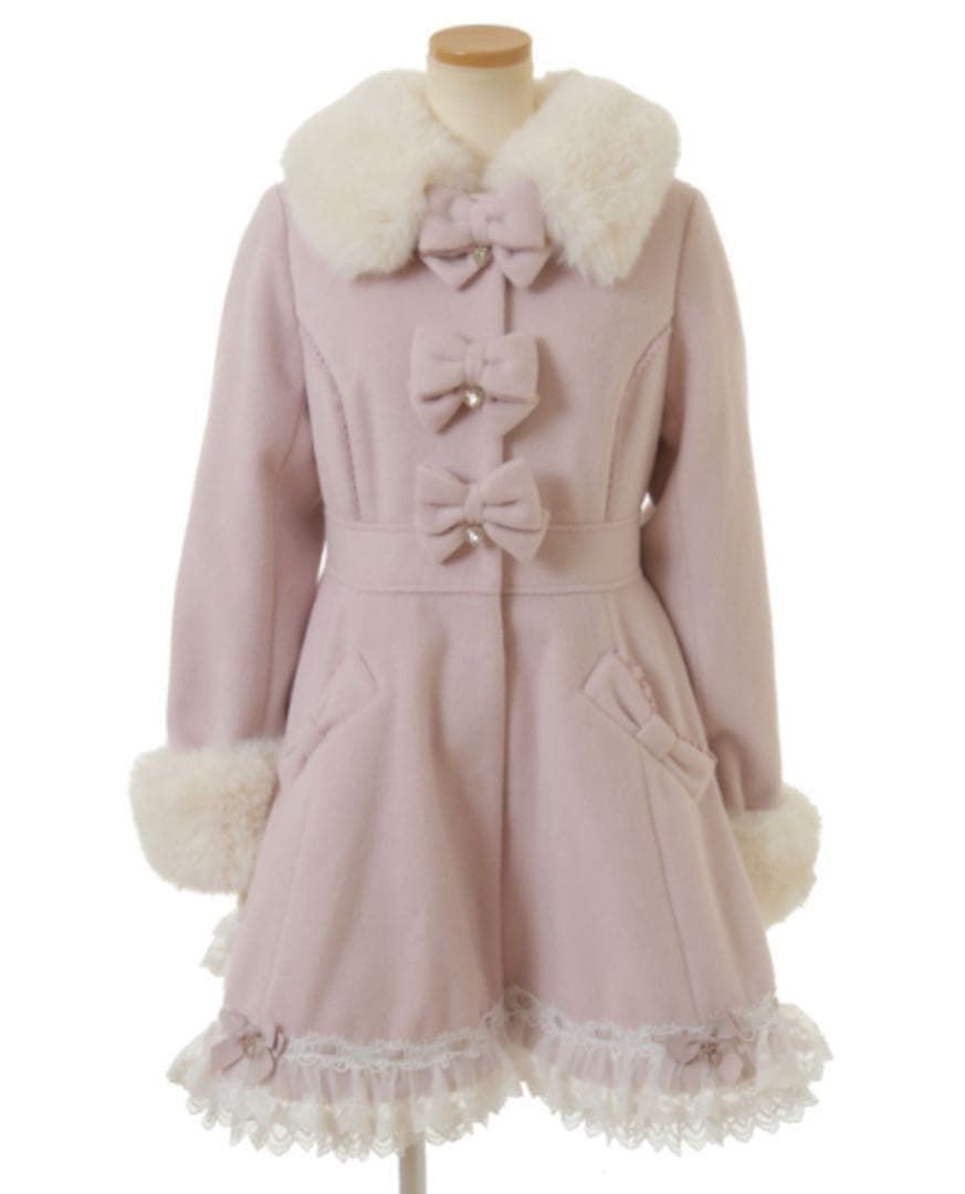 LIZLISA バックティアードリボンコート ピンク