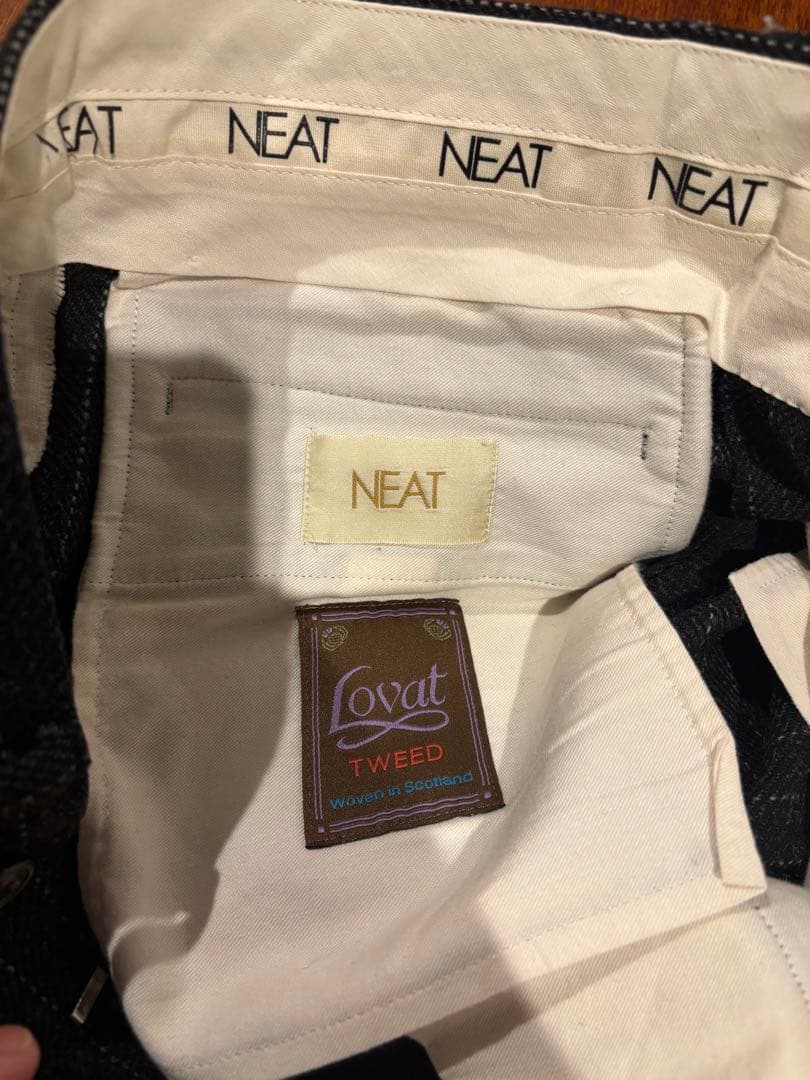 【極美品】NEAT lovat tweed チョークストライプ ワイドスラックス