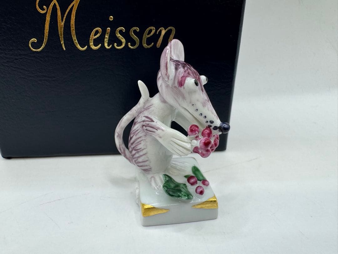 極美品 Meissen マイセン 干支シリーズ　フィギュリン 鼠　ネズミ